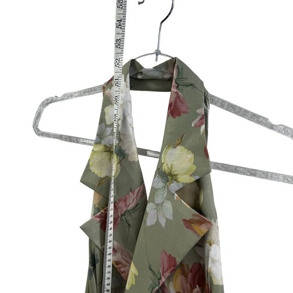 Forest Wardrobe NWT Womens M Floral Halter Midi Dress Ruffle Corset Back Retro - Picture 11 of 16
